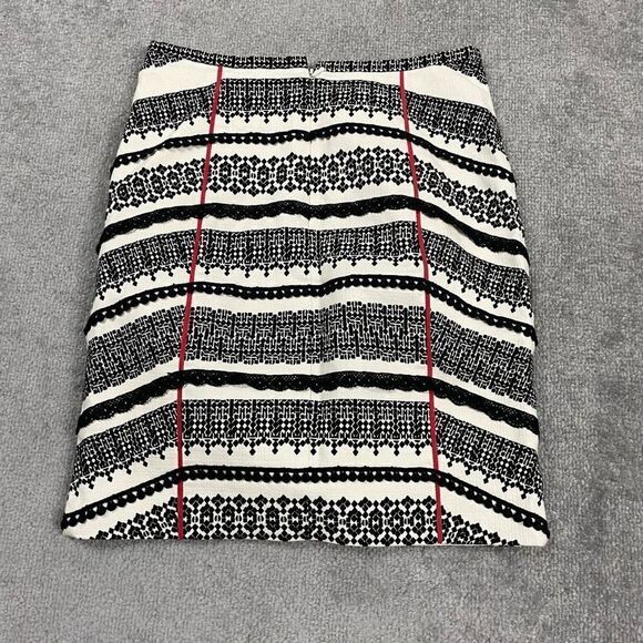 Anthropologie Tabitha Women’s Size 0 Geometric Black White Mini Skirt Zipper - Picture 3 of 4